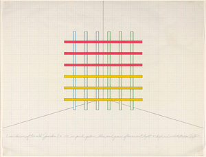 study by Helene Geary for Dan Flavin's Untitled (in Honor of Harold Joachim) (Graham S. Haber/Stephen Flavin/ARS, 1977)