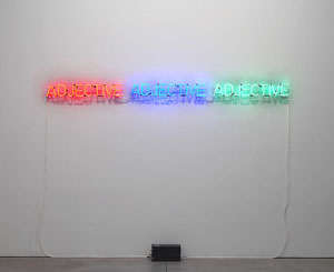 Joseph Kosuth's Three Adjectives Described (photo by Jason Wyche, Sean Kelly, 1965)