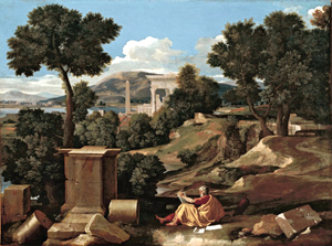 Nicolas Poussin's Landscape with Saint John on Patmos (Art Institute of Chicago, 1640)